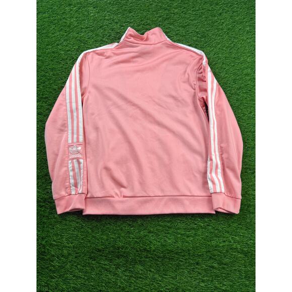 Adidas Originals Kids 3-Stripes Track Jacket Pink White Trefoil Logo Size 9-10Y - Picture 4 of 8